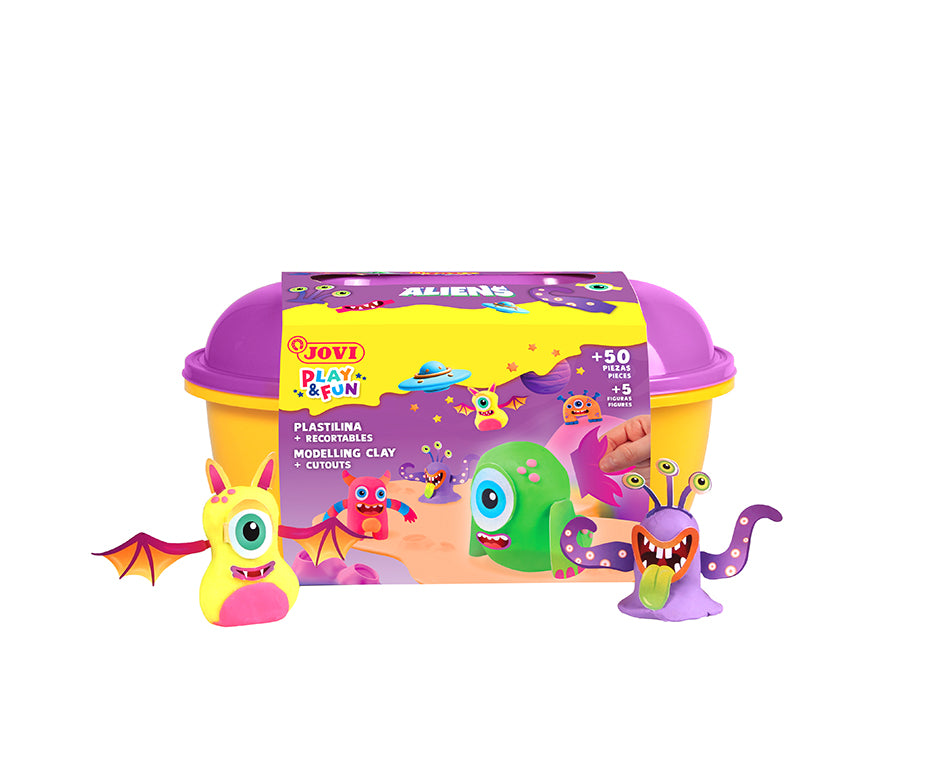 JOVI Play&Fun naturalna plastelina w kuferku Aliens - 50 szt.