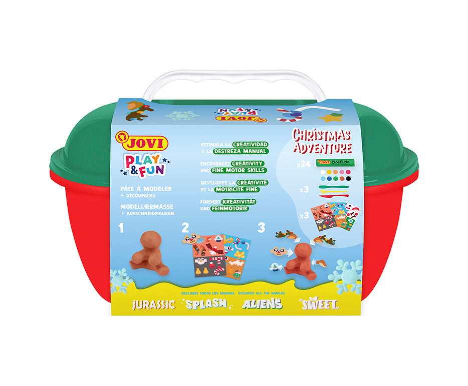 JOVI Play&Fun naturalna plastelina w walizce Christmas Adventure