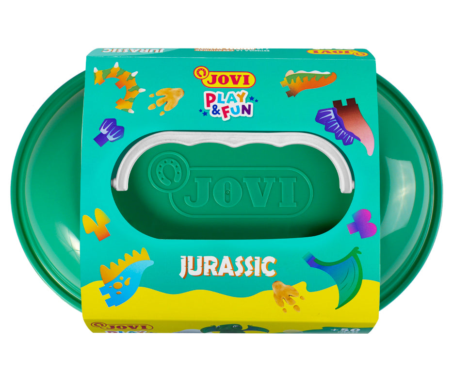 JOVI Play&Fun naturalna plastelina w walizce Jurassic – zestaw z akcesoriami