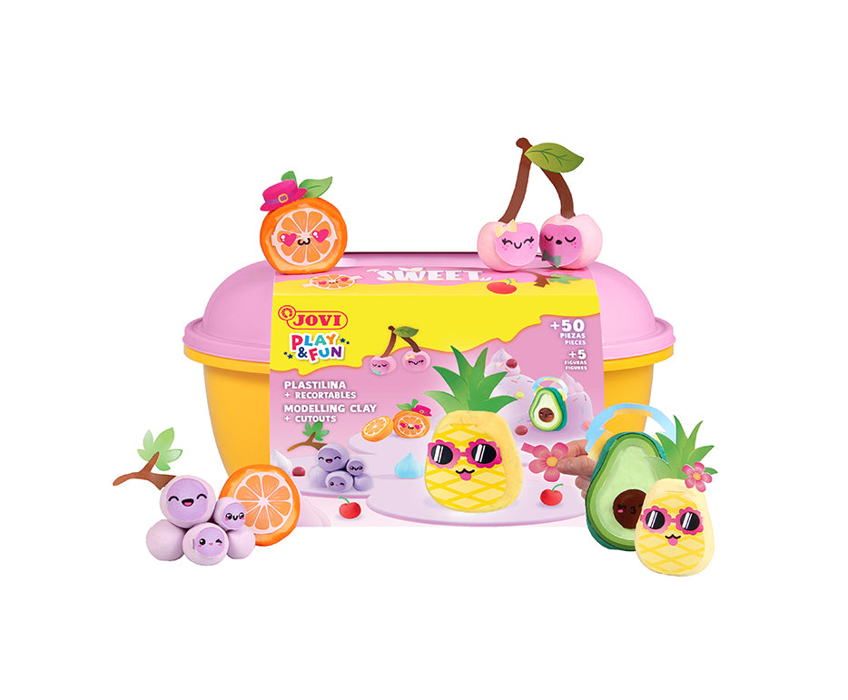 JOVI Play&Fun naturalna plastelina w walizce Sweet – 50 szt.