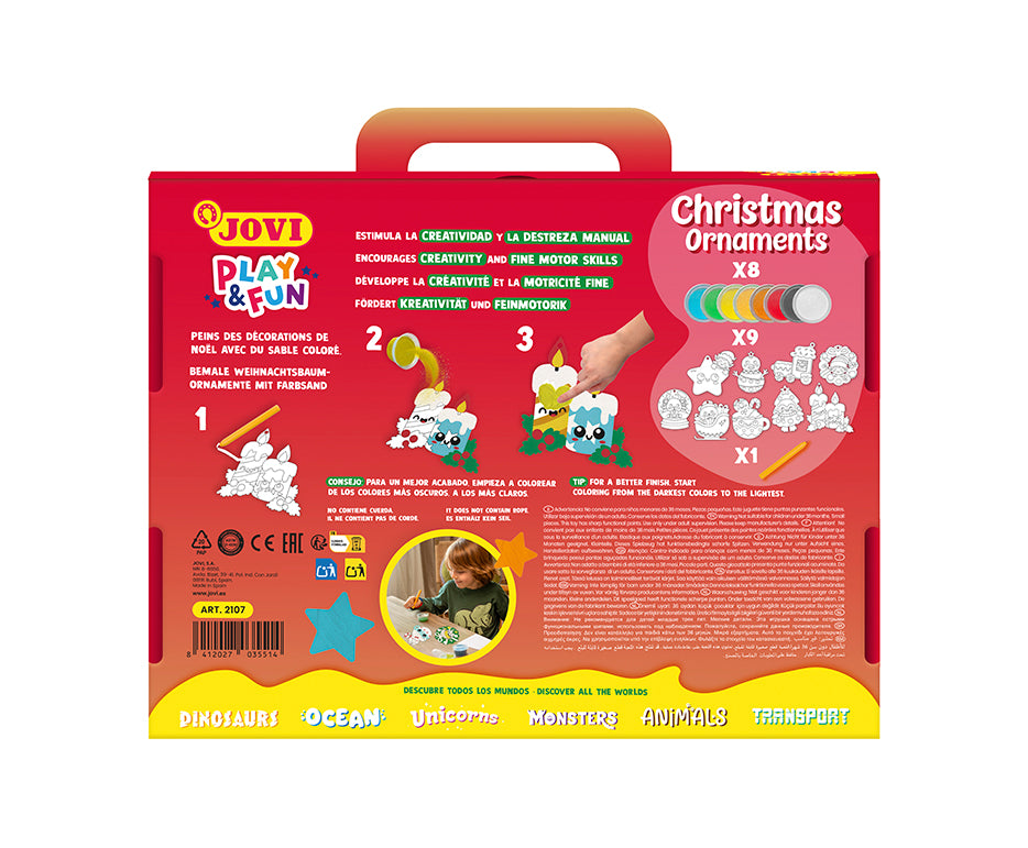 JOVI Play&Fun zestaw do malowania piaskiem Christmas Ornaments - 12 szt.
