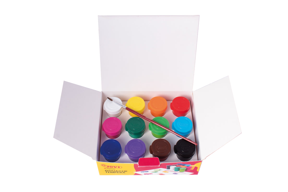 Farby plakatowe JOVI Premium 12 x 15 ml z pędzelkiem