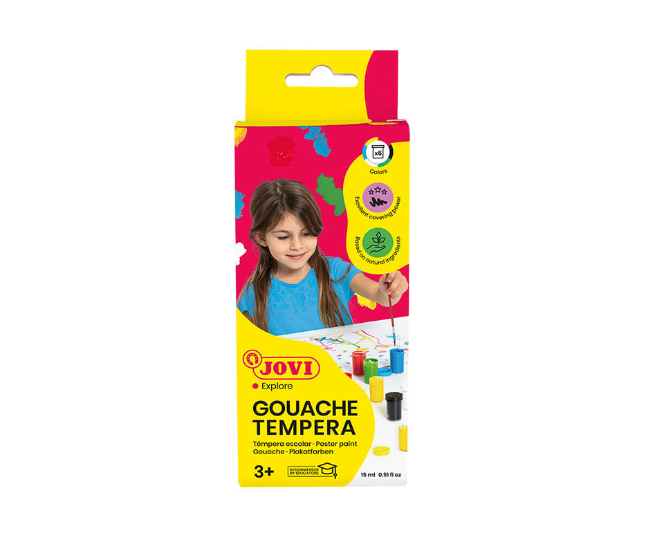 Farby plakatowe JOVI Premium 6 x 15 ml z pędzelkiem