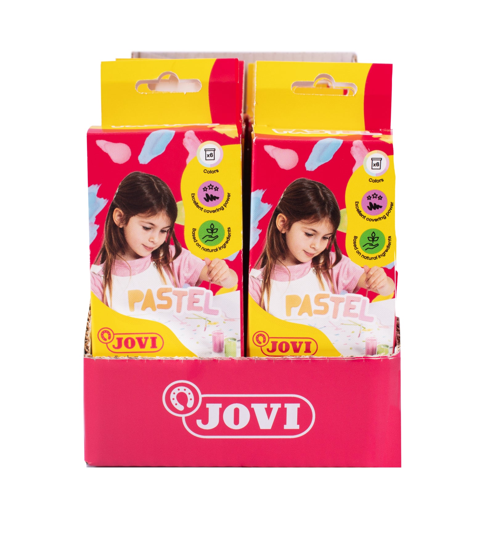 Farby plakatowe pastelowe JOVI Premium 6 x 15 ml z pędzlem