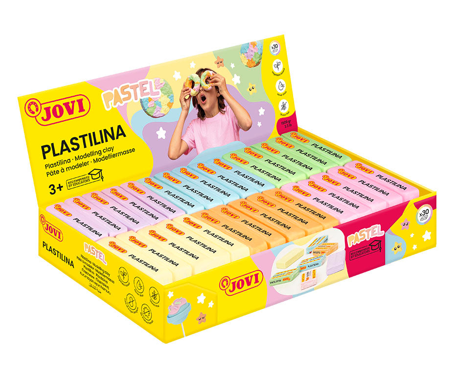 JOVI plastelina roślinna kolory pastelowe 30 x 50 g