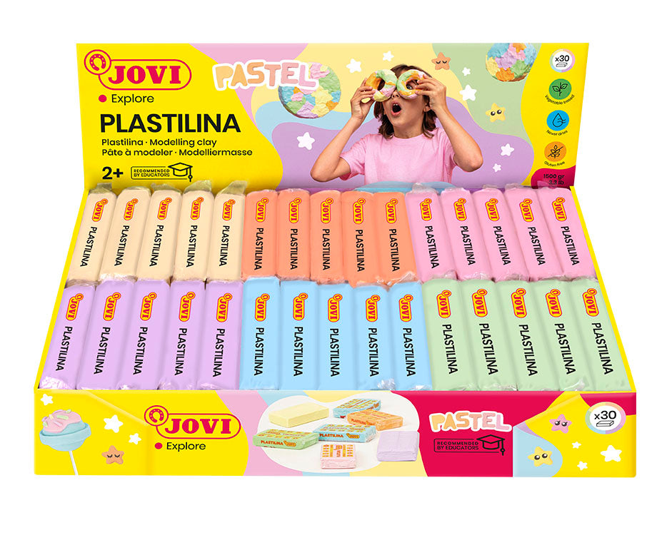 JOVI plastelina roślinna kolory pastelowe 30 x 50 g