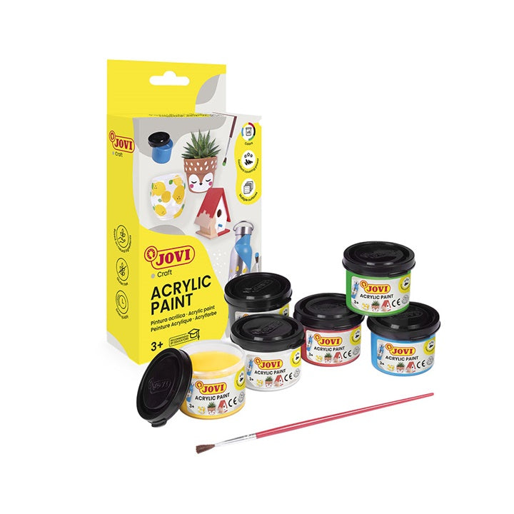 JOVI Zestaw farb akrylowych 6x35 ml + pędzel | Artmie