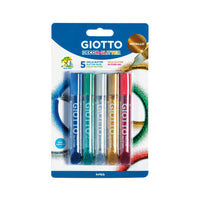 Klej brokatowy GIOTTO Glitter Glue kolory metaliczne 5 x 10 g