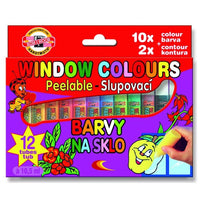 KOH-I-NOOR 12x10 ml Zestaw szklanych farb zdzieralnych | Artmie