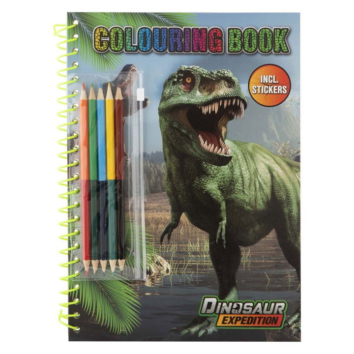 Kolorowanka Dino A4 z naklejkami i kredkami | artmie.pl