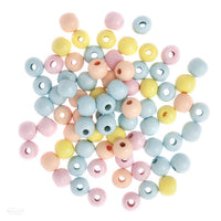 Kolorowe drewniane koraliki 12 mm - 40 g | Artmie