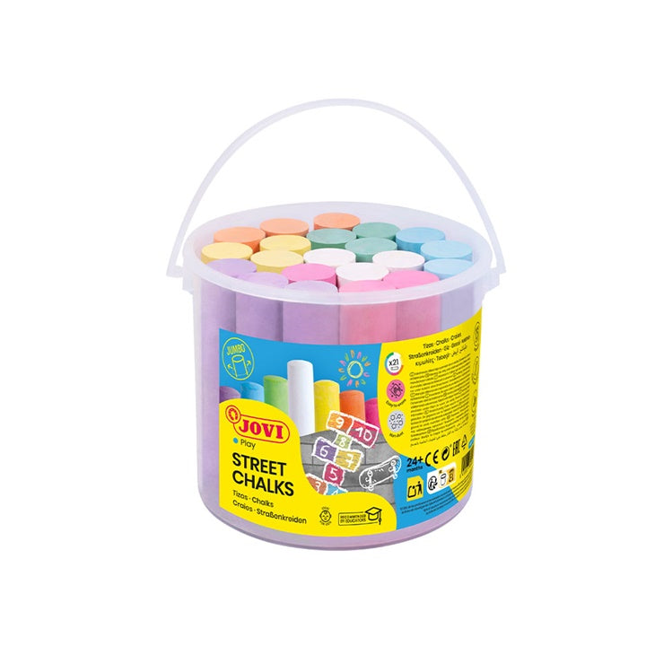 Kolorowe kredy Jumbo w wiaderku JOVI 21 szt. | Artmie