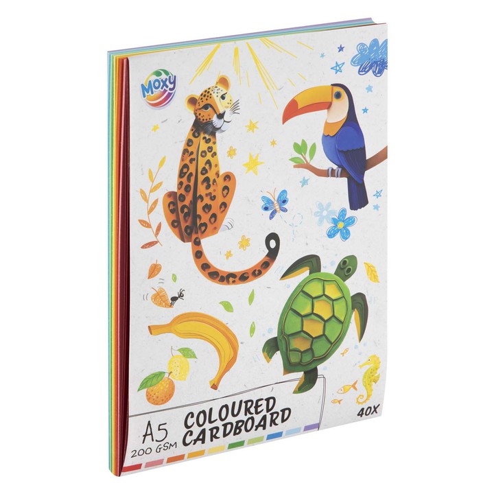 Kolorowy karton Moxy A5, 40 arkuszy, 200 GSM | Artmie