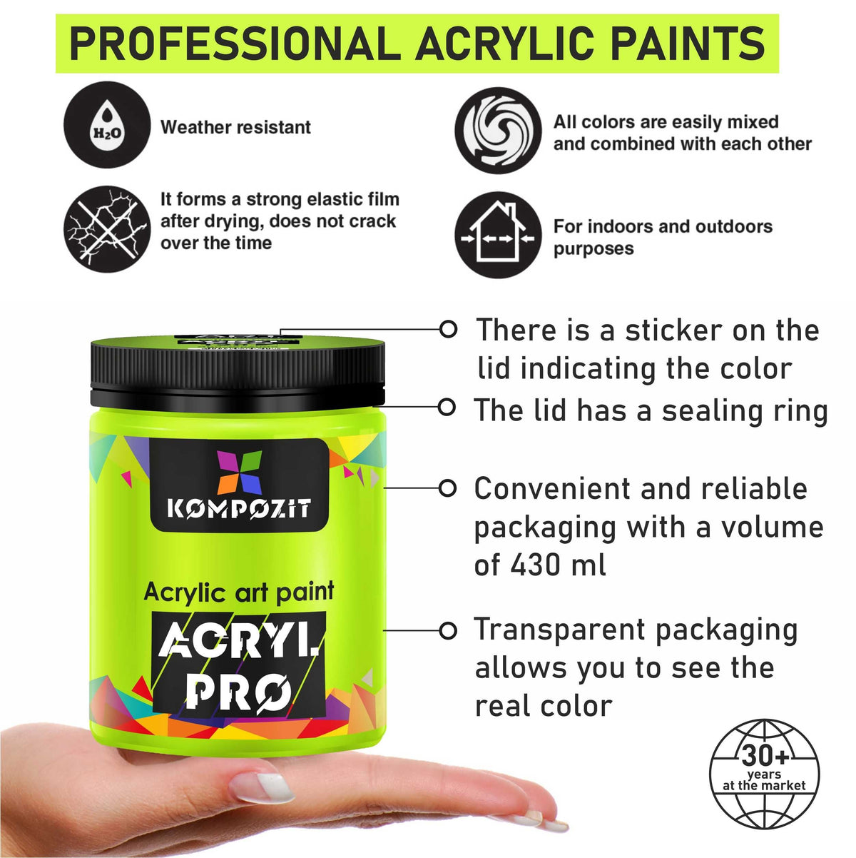 Farba akrylowa ACRYL PRO ART Kompozit 430 ml