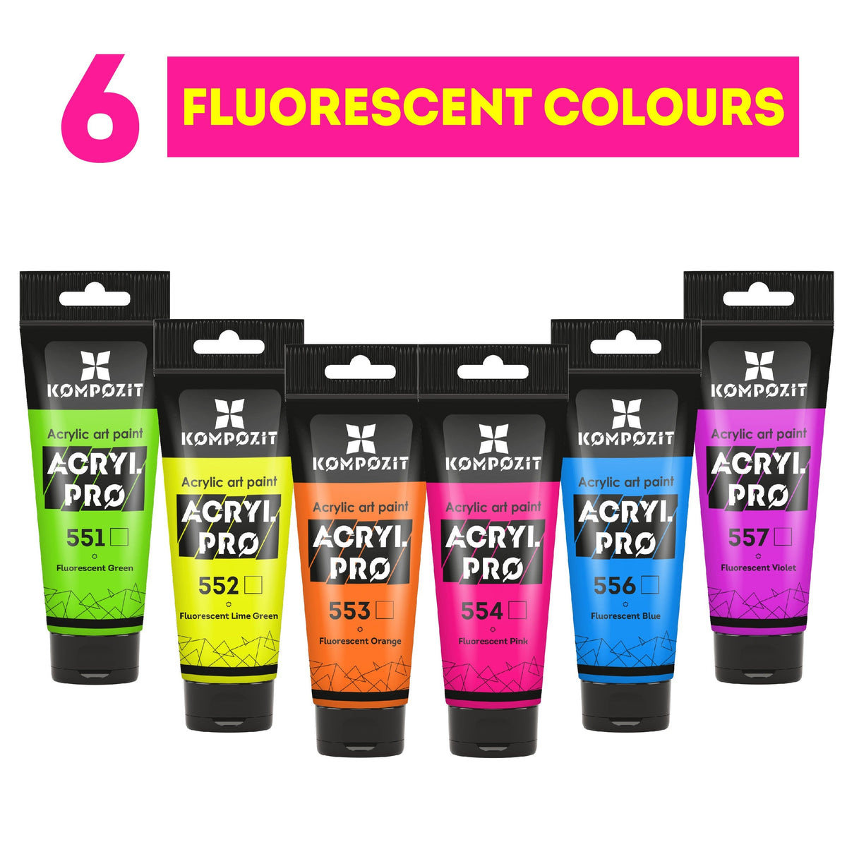 Fluorescencyjna farba akrylowa ACRYL PRO ART Kompozit 75 ml