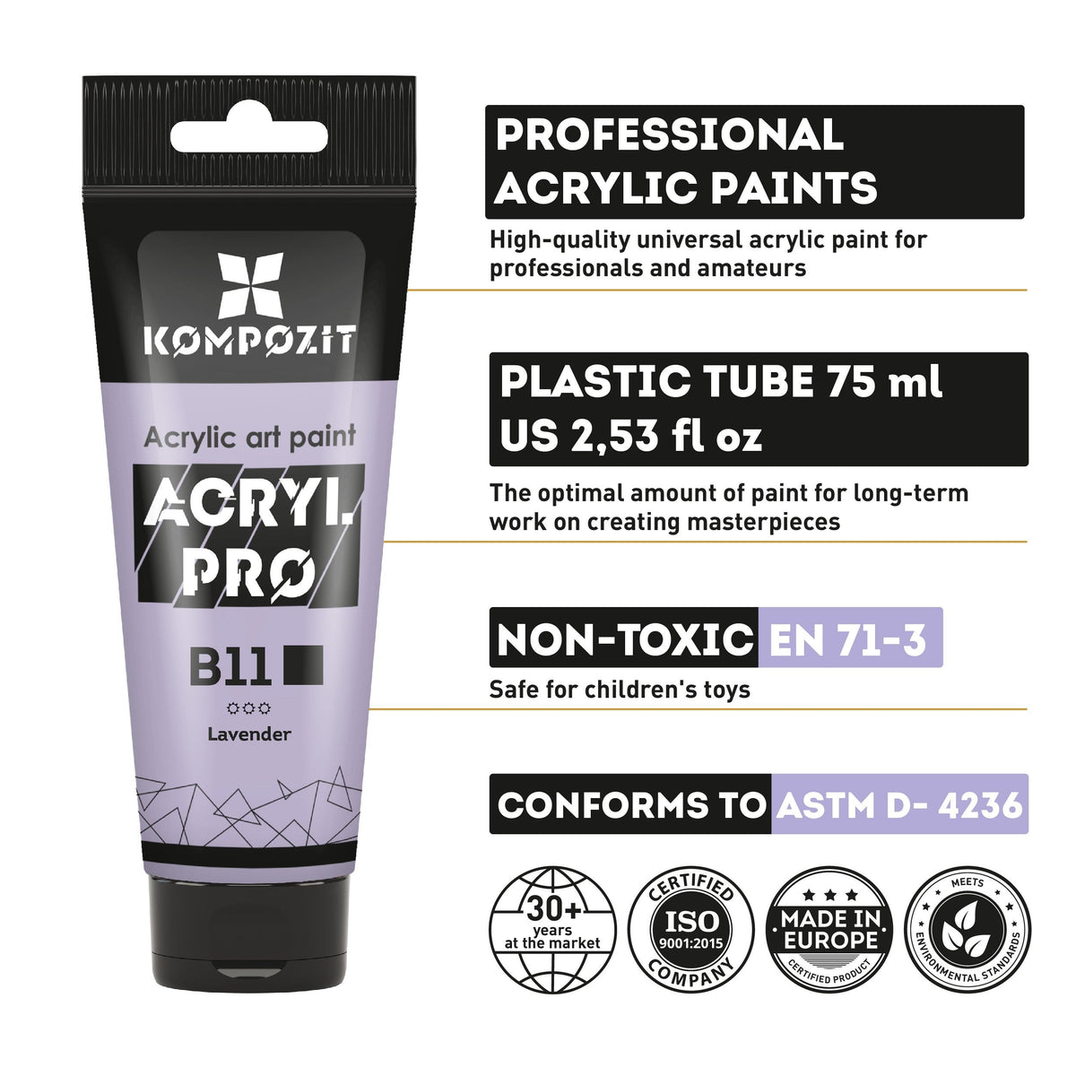 Pastelowa farba akrylowa ACRYL PRO ART Kompozit 75 ml
