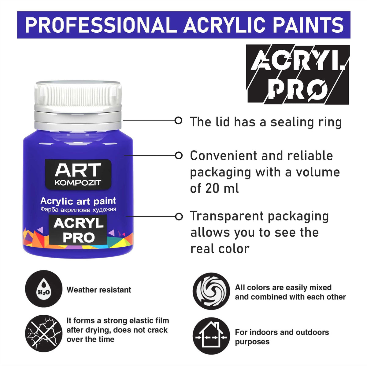 Zestaw farb akrylowych ACRYL PRO Kompozit