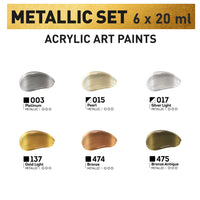 Zestaw metalicznych farb akrylowych ACRYL PRO