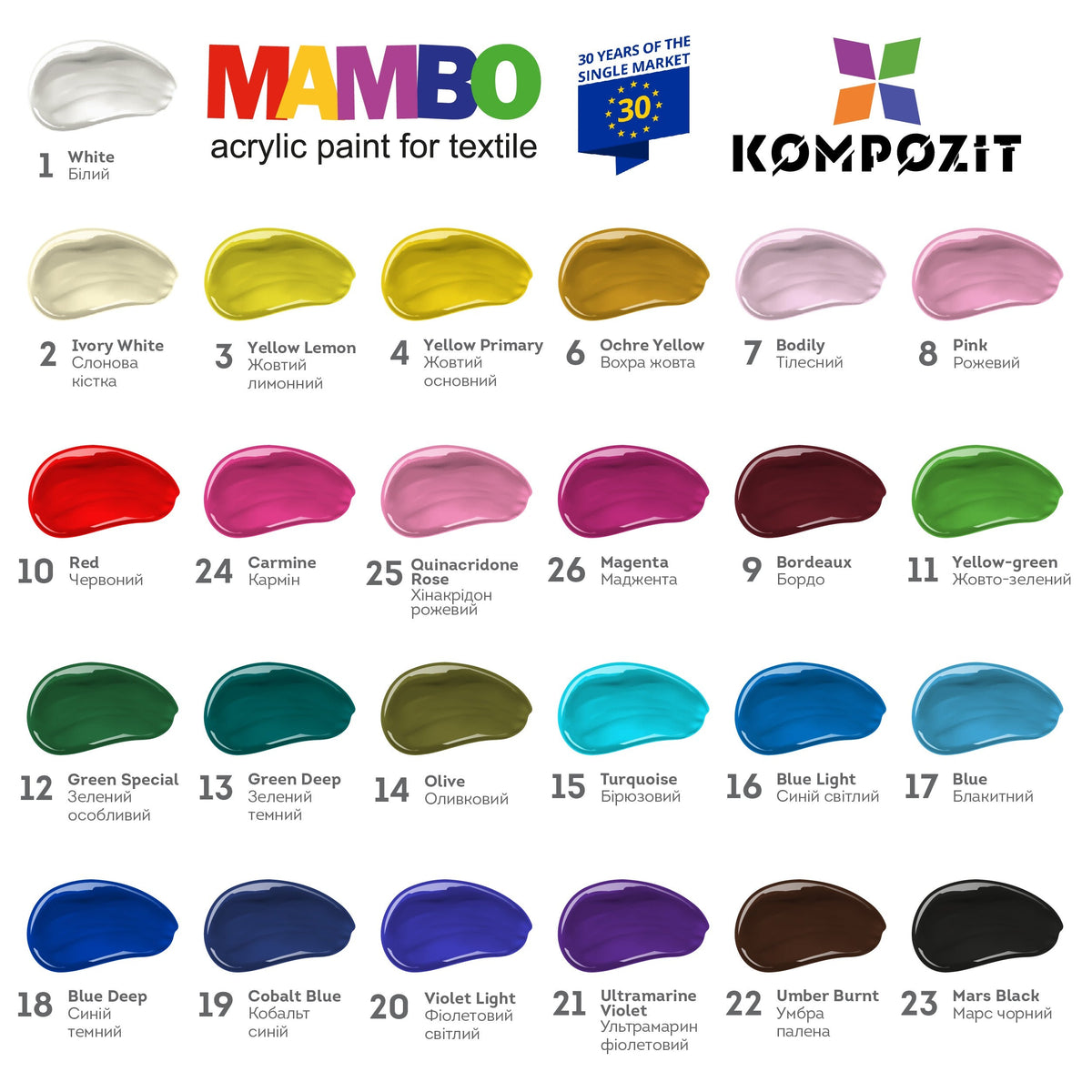 Farba akrylowa do tekstyliów i skóry MAMBO 50 ml