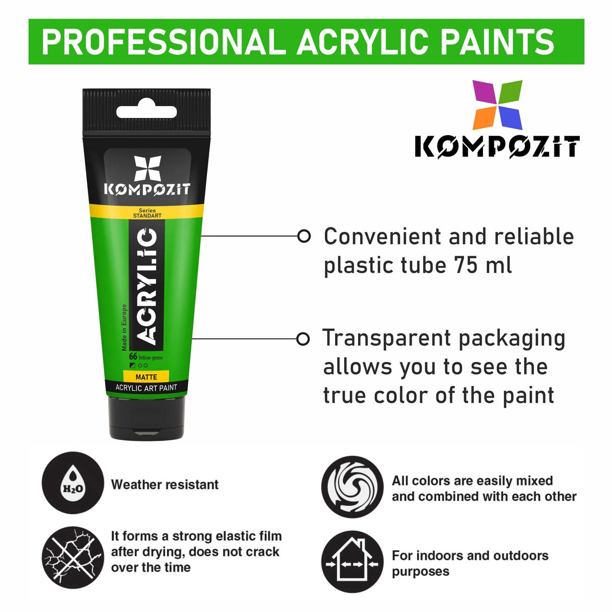 Farba akrylowa STANDART Kompozit Metallic 75 ml