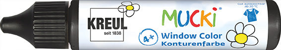 Konturówka MUCKI do malowania na szkle - Czarna / 1szt x 29 ml | Artmie