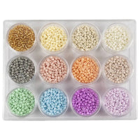 Koraliki Rocaille, pastelowe kolory, 3 mm, zestaw 12x17 g | Artmie