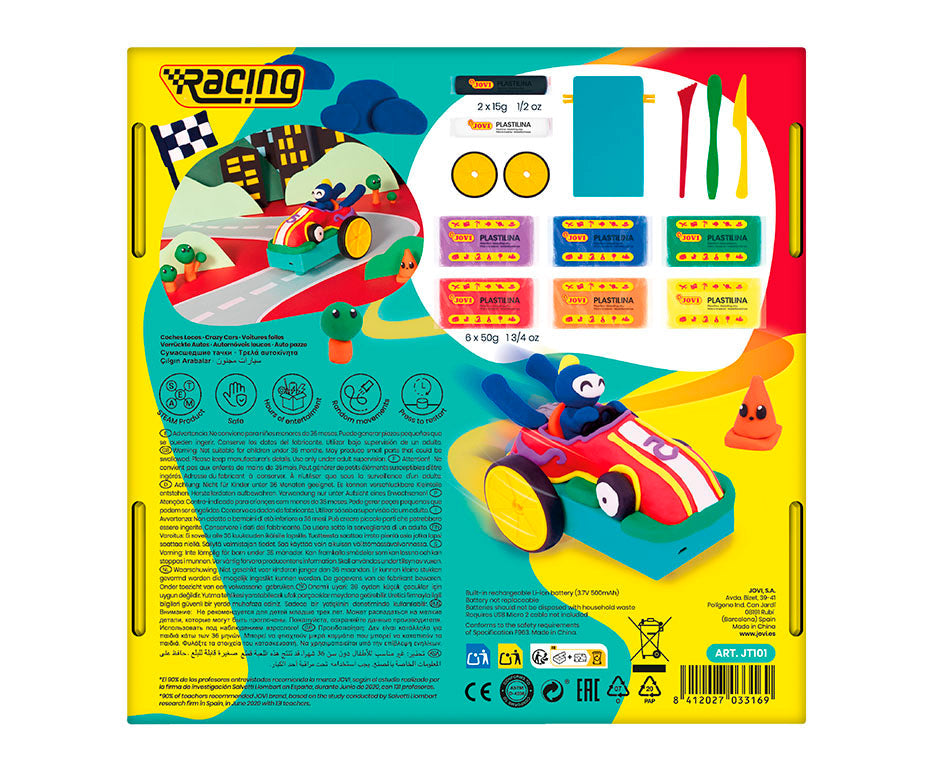 Kreatywny zestaw do modelowania JOVI Tech Crazy Cars Wyścigi 14 szt.