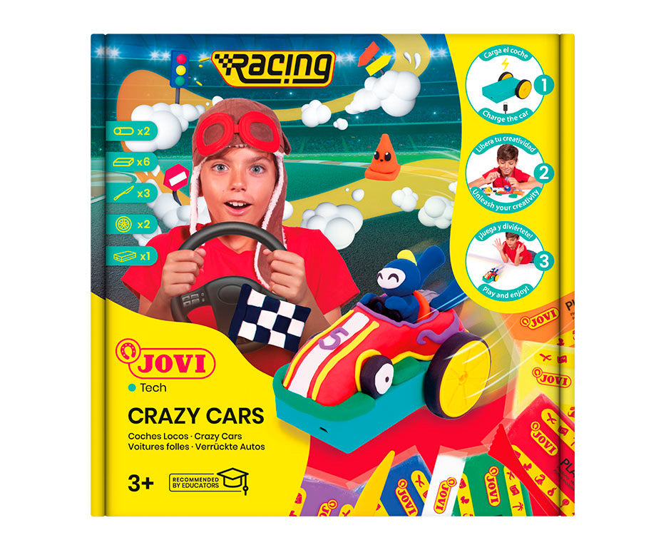 Kreatywny zestaw do modelowania JOVI Tech Crazy Cars Wyścigi 14 szt.