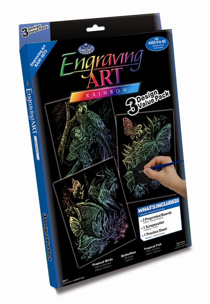 Kreatywny zestaw, zestaw do engravingu - Rainbow / 3 wzory | Artmie