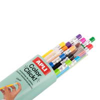 Kredki automatyczne APLI Color Click, 12 szt. z zapasowymi grafitami i temperówką