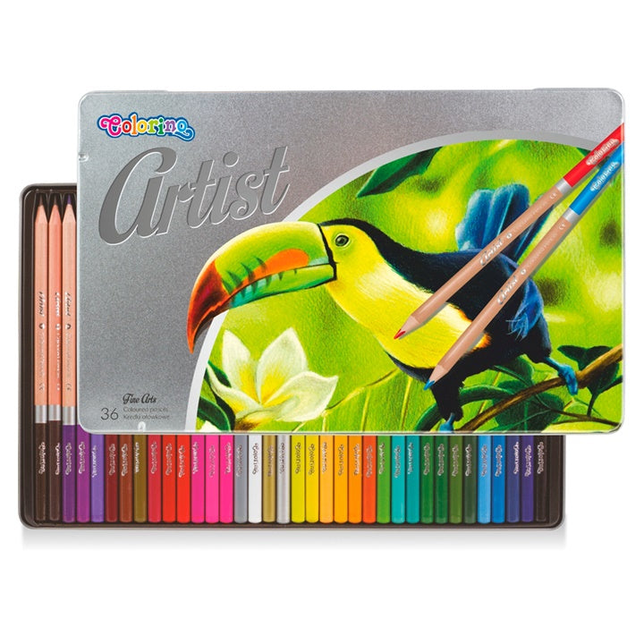 Kredki Colorino Artist w blaszanym pudełku - zestaw 36 sztuk | Artmie