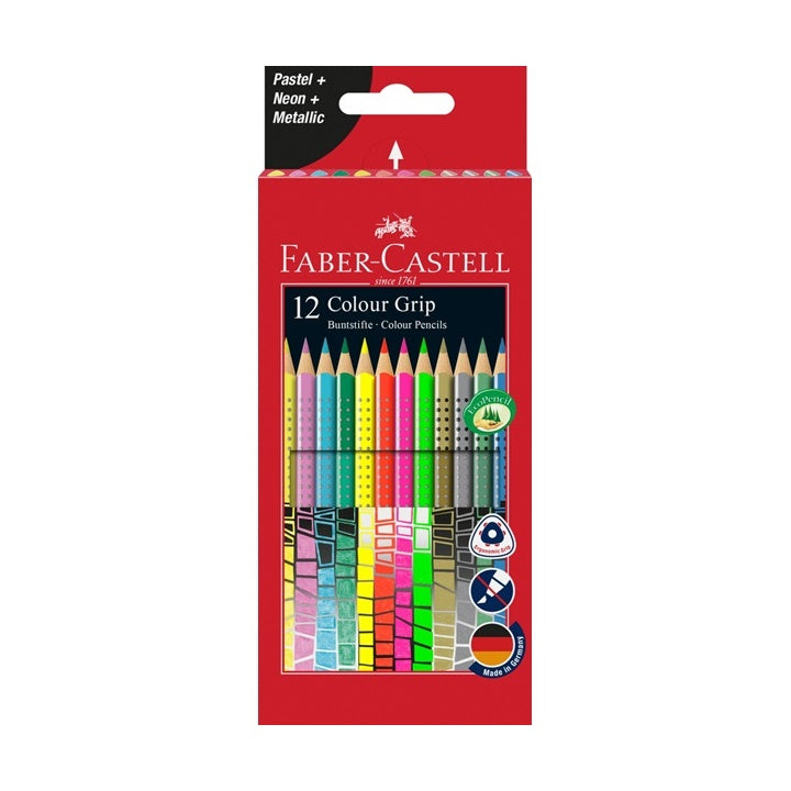 Kredki eco Grip Pastel Neon Metal FABER-CASTELL / 12 kolorów | Artmie