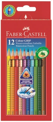 Kredki Grip Faber-Castell ECO12 kolorów akwarelowe trójkątne | Artmie
