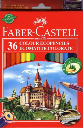 Kredki ołówkowe FABER-CASTELL Eco  - Zamek / 36 kolorów | Artmie