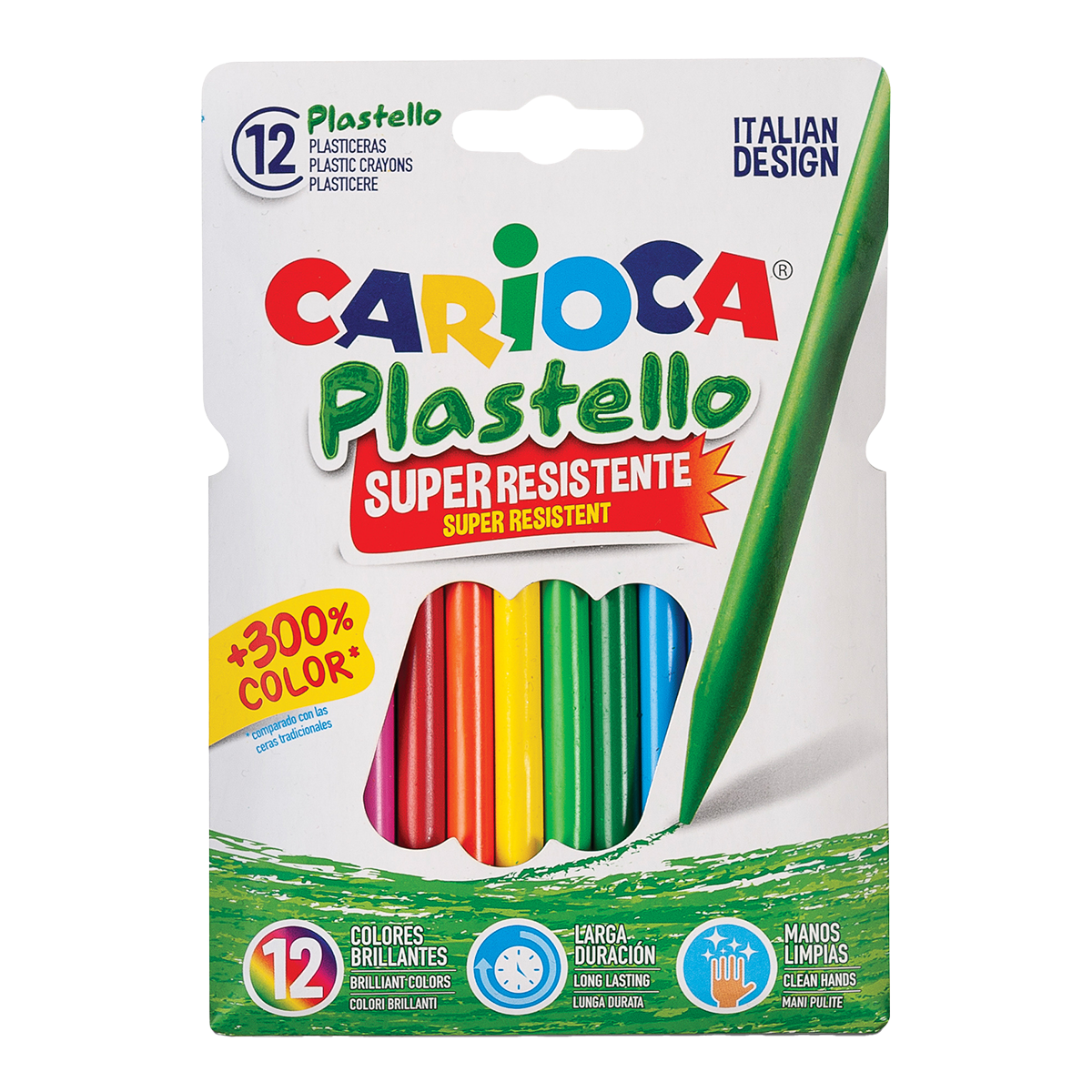 Kredki świecowe plastikowe Carioca Plastello - 12 szt.