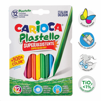 Kredki świecowe plastikowe Carioca Plastello - 12 szt.