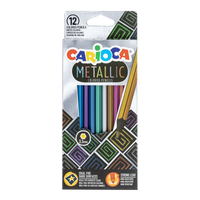 Kredki sześciokątne Carioca Metallic, 12 szt.
