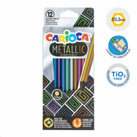 Kredki sześciokątne Carioca Metallic, 12 szt.