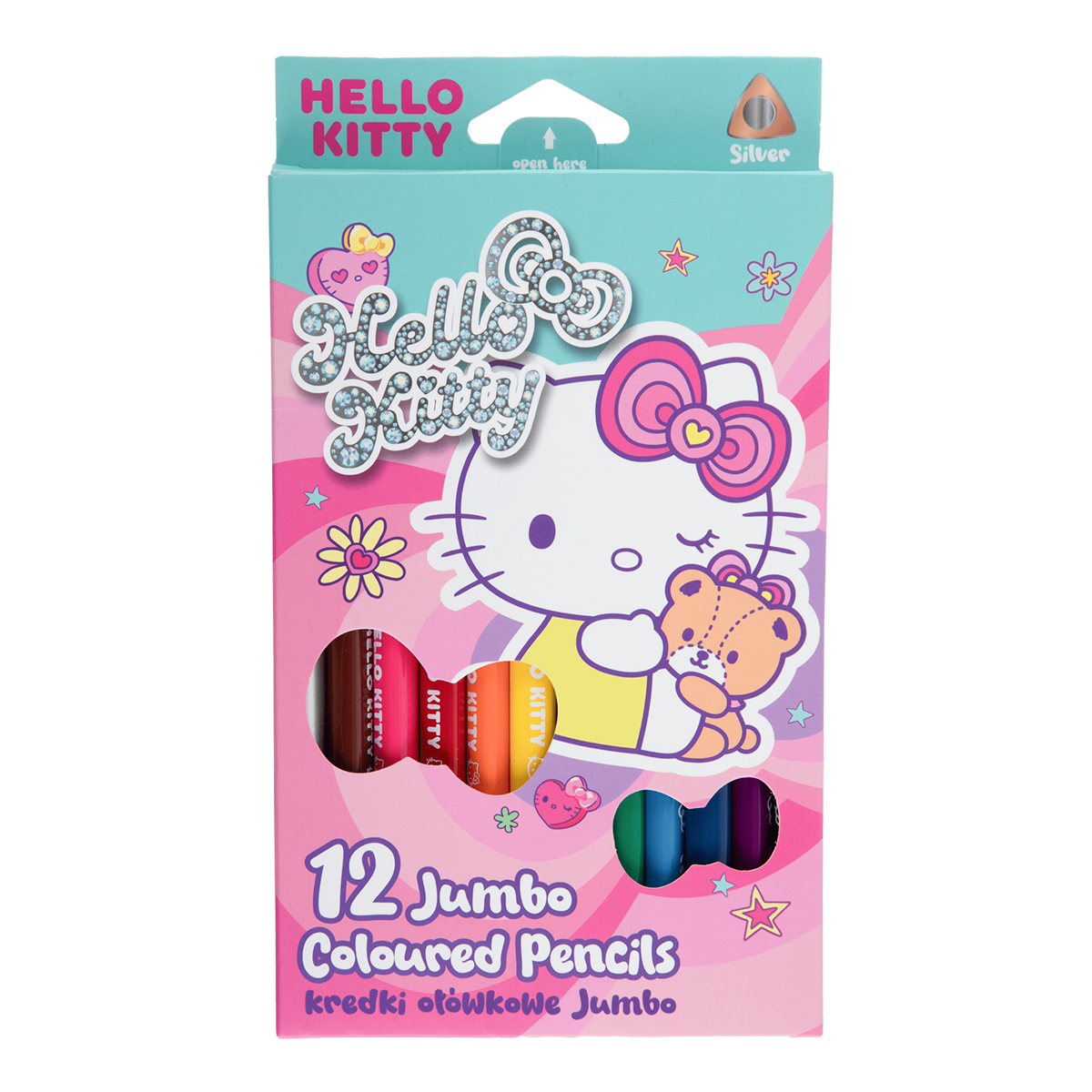 Kredki trójkątne Colorino JUMBO, Hello Kitty, 12 kolorów