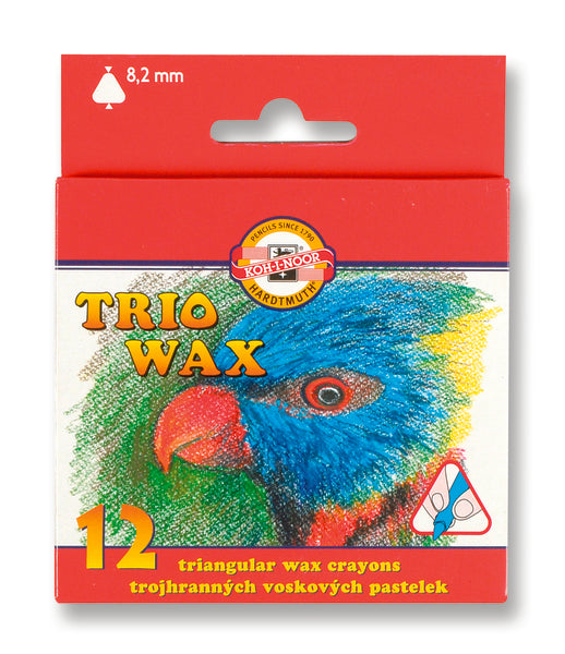 Kredki woskowe o trójkątnym przekroju Trio Wax / 12 szt | Artmie