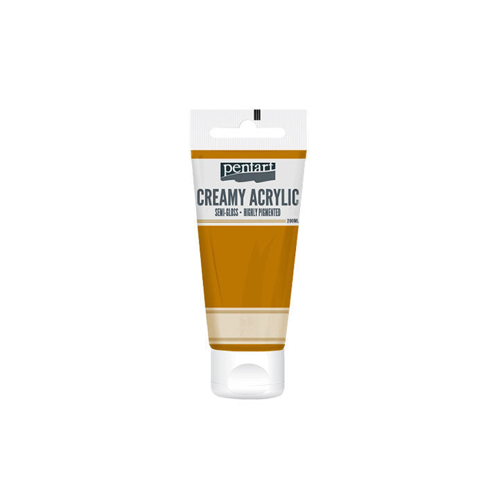 Kremowa farba akrylowa półpołyskowa Pentart 200 ml – 06 Sun żółta