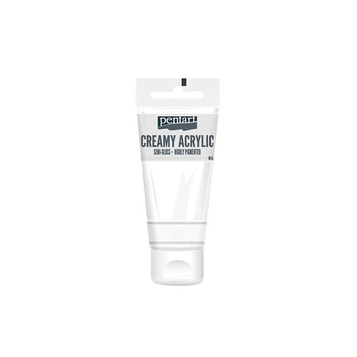 Kremowa farba akrylowa półmatowa Pentart 60 ml – biel