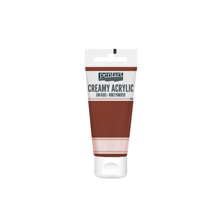Kremowa farba akrylowa półmatowa Pentart 60 ml – czerwona clay