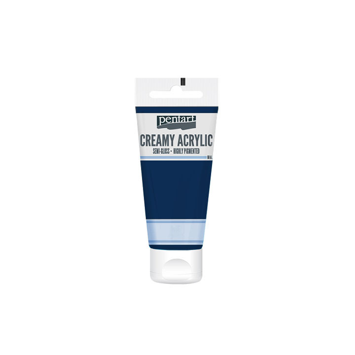 Kremowa farba akrylowa półmatowa Pentart 60 ml – ciemnoniebieska