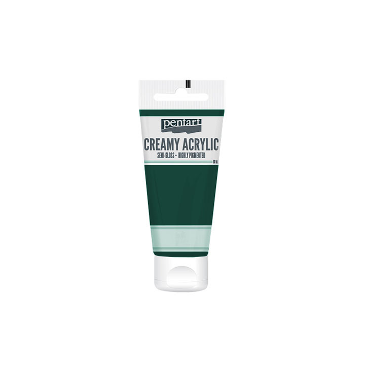 Kremowa farba akrylowa półmatowa Pentart 60 ml – ciemnozielona
