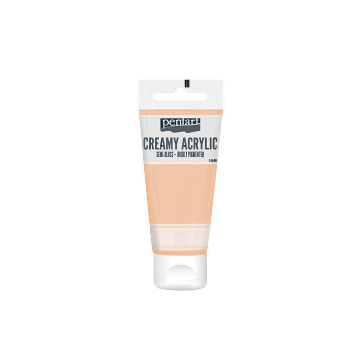 Kremowa farba akrylowa półpołyskowa Pentart 200 ml | różne odcienie - 15 brzoskwiniowa