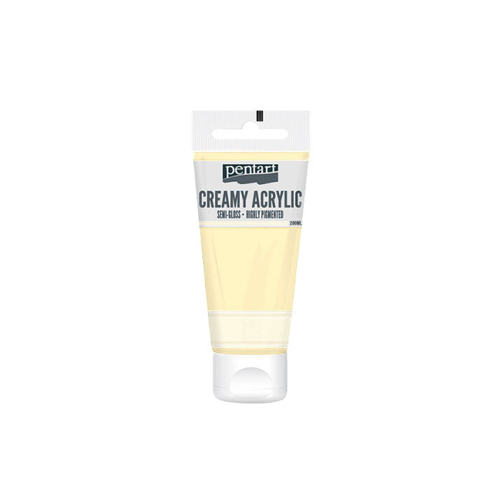 Kremowa farba akrylowa półpołyskowa Pentart 200 ml | różne odcienie - 20 kości słoniowej