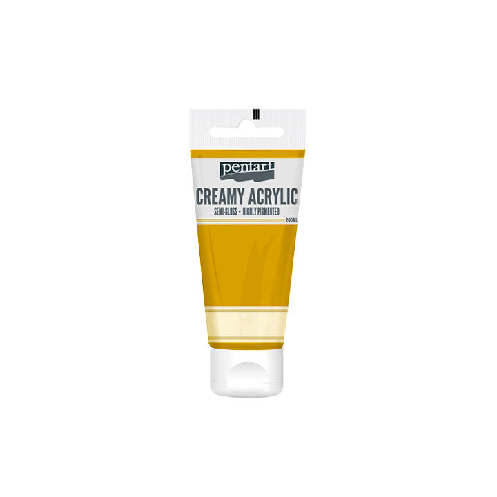 Kremowa farba akrylowa półpołyskowa Pentart 200 ml | różne odcienie - 21 złota
