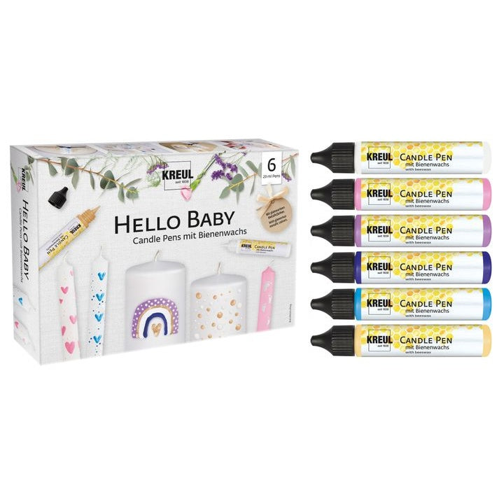 KREUL Zestaw świeczek w długopisie 6 x 25 ml Hello Baby | artmie.pl