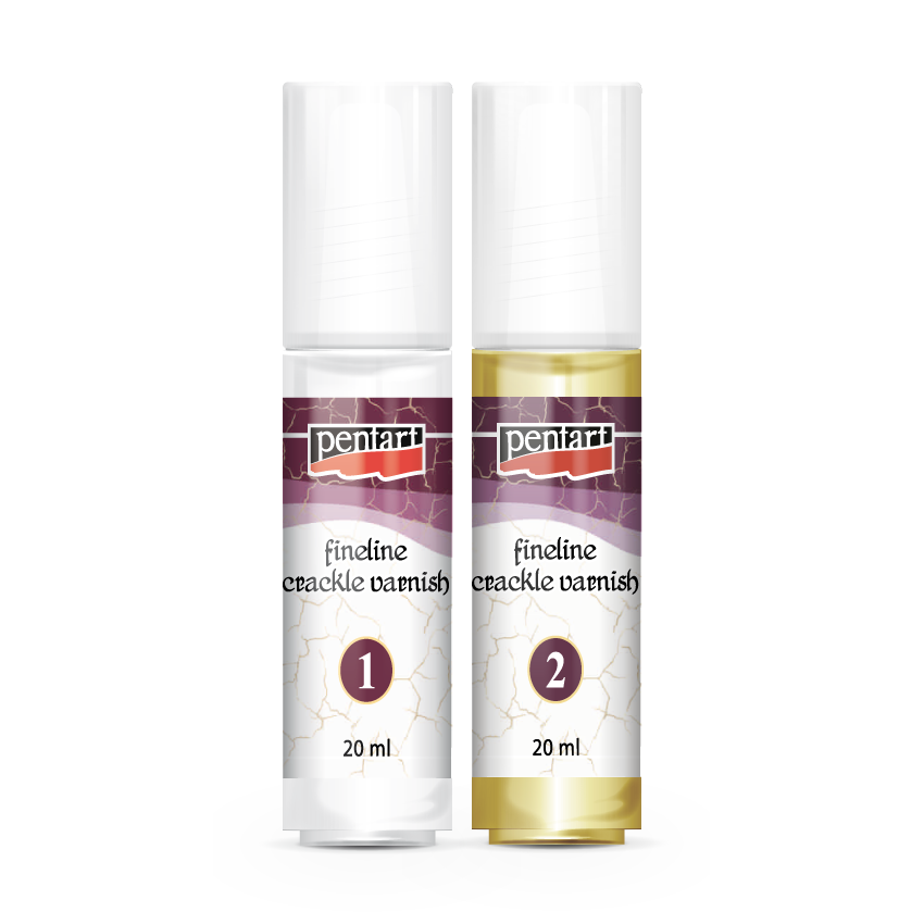 Lakier do spękań Pentart Fineline z drobnymi pęknięciami, 2-składnikowy, zestaw 2x 20 ml